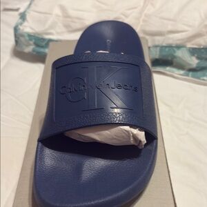 Calvin Klein Blue Slide Sandals